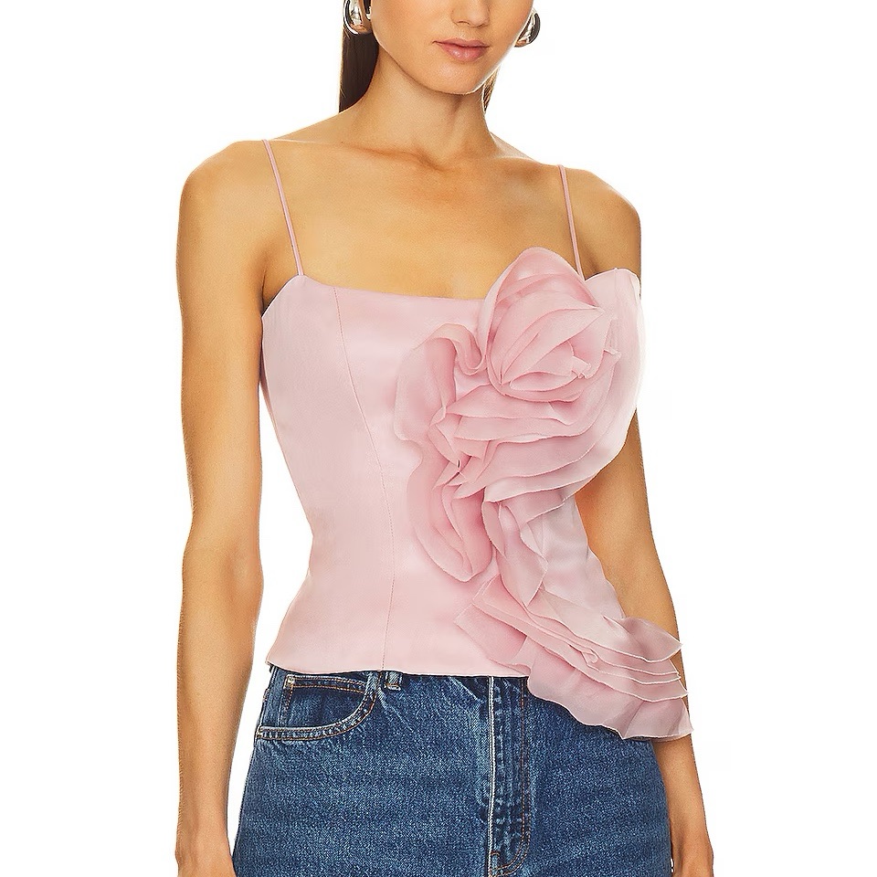 Rozie Corsets Flower Trim Corset Top In Light Pink Size 36 S